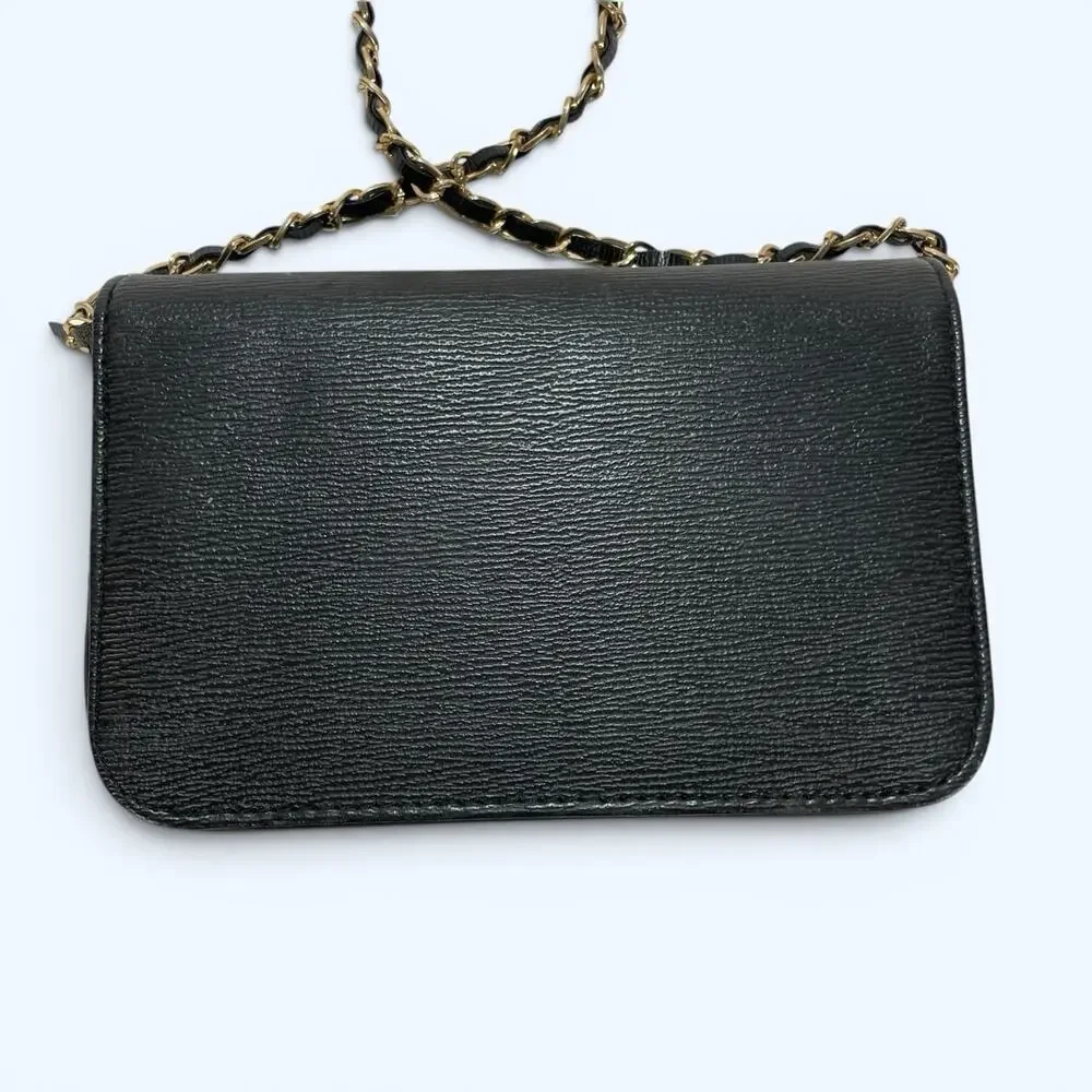 Bebe Black and Gold Crossbody Purse Chain Strap Magnetic Closure - Picture 2 of 7